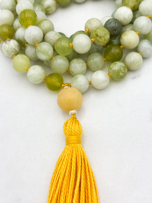 serpentine jade gemstone mala | radiant malas | handmade in boulder, colorado