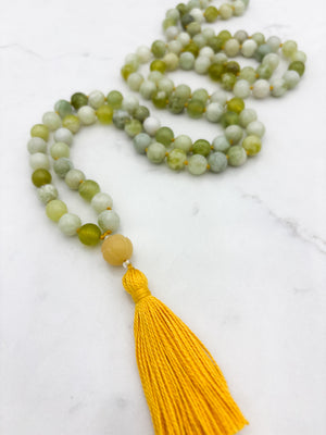 serpentine jade gemstone mala | radiant malas | handmade in boulder, colorado