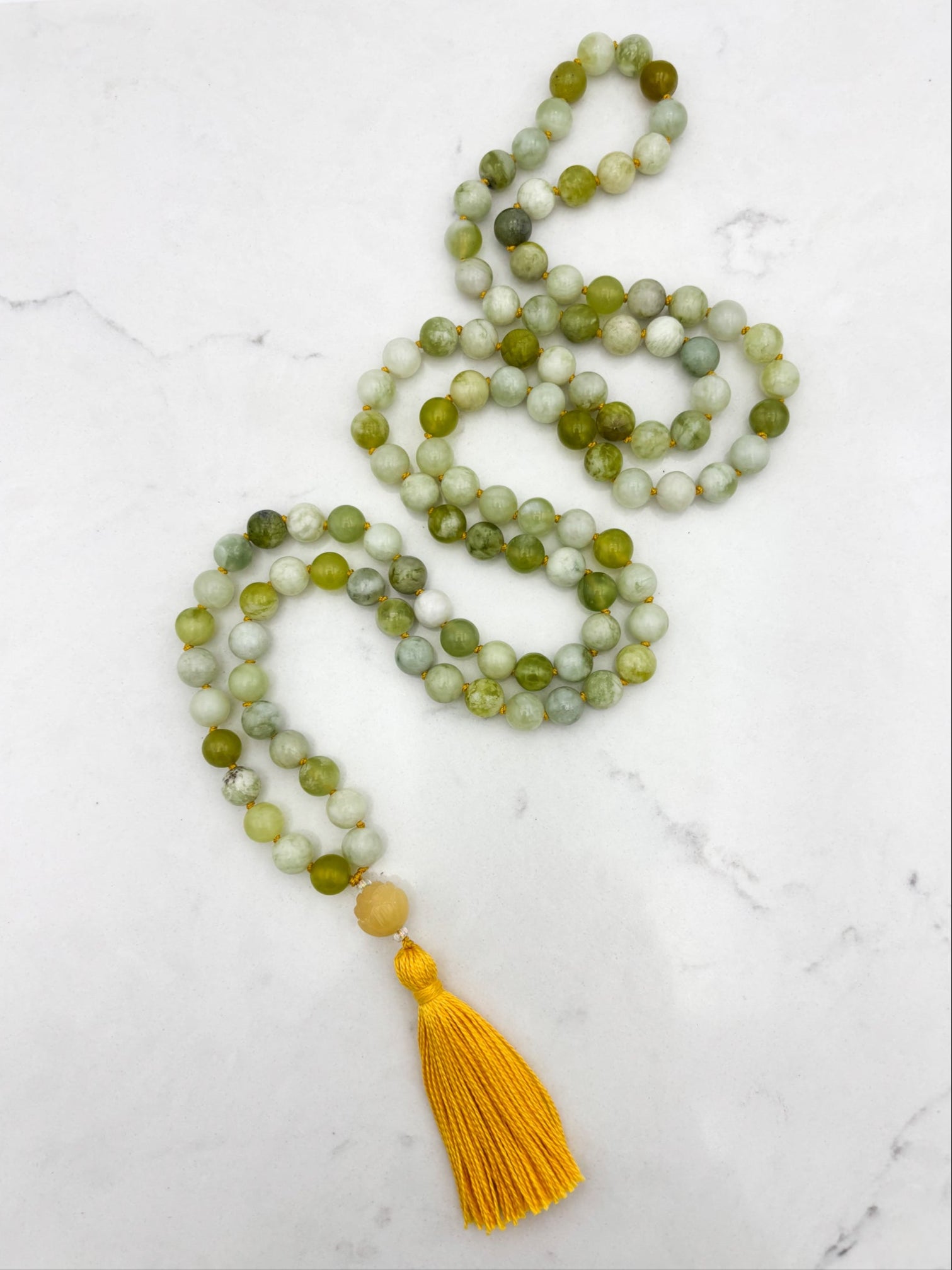 serpentine jade gemstone mala | radiant malas | handmade in boulder, colorado