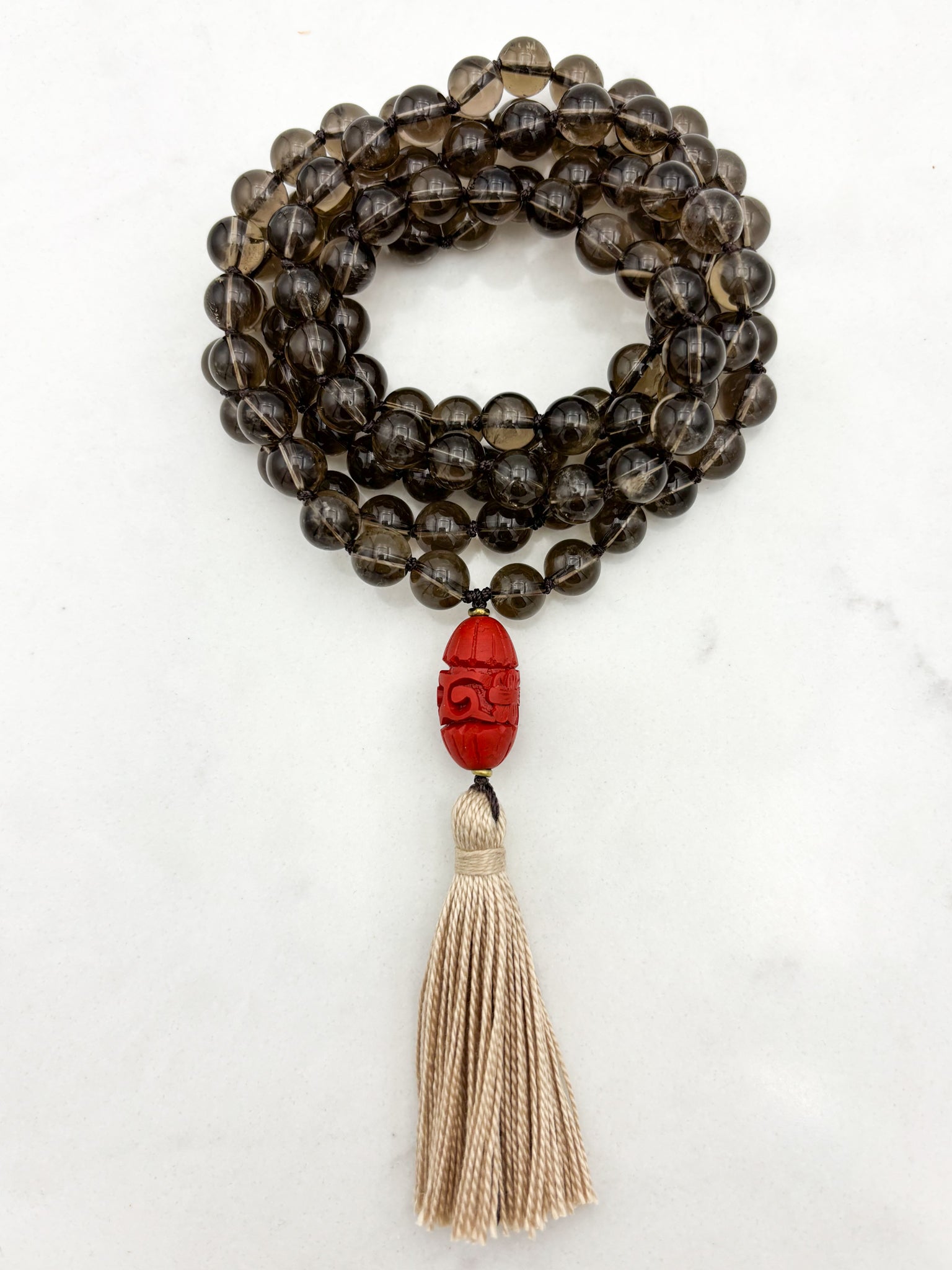 smoky quartz gemstone mala | radiant malas | handmade in boulder, colorado