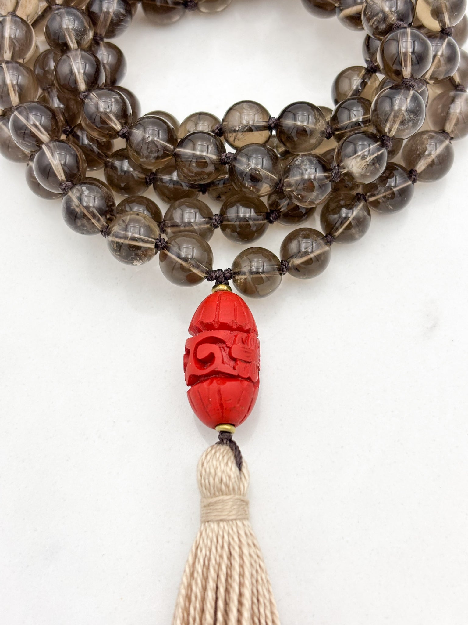 smoky quartz gemstone mala | radiant malas | handmade in boulder, colorado