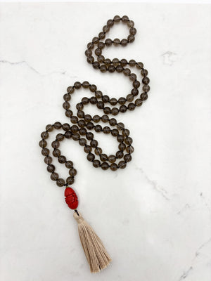 smoky quartz gemstone mala | radiant malas | handmade in boulder, colorado