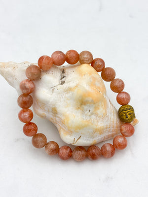 sunstone gemstone bracelet | radiant malas | handmade in boulder, colorado