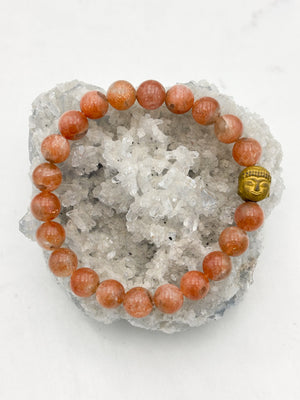 sunstone gemstone bracelet | radiant malas | handmade in boulder, colorado