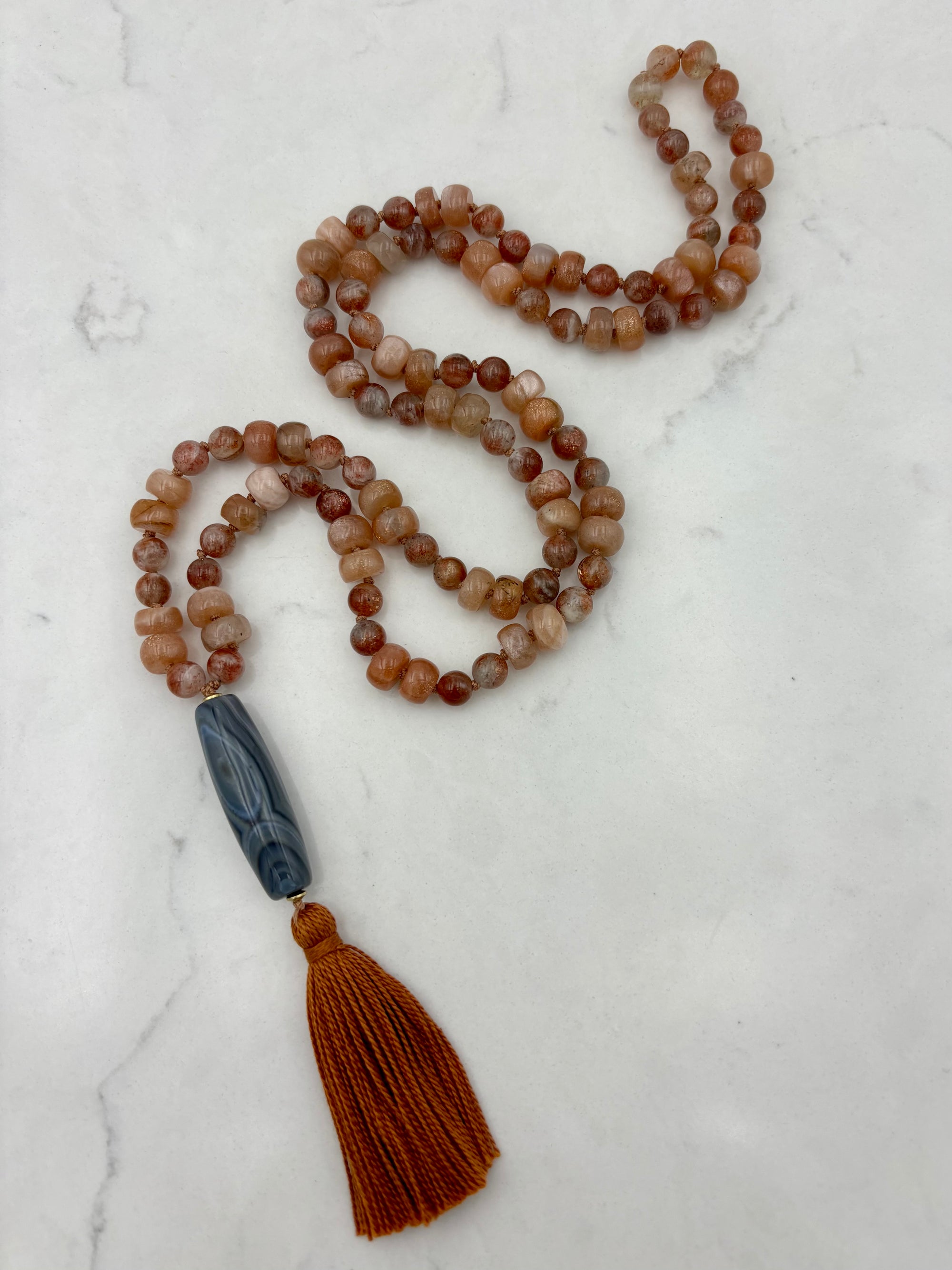 sunstone gemstone mala necklace |  radiant malas | handmade in boulder, colorado