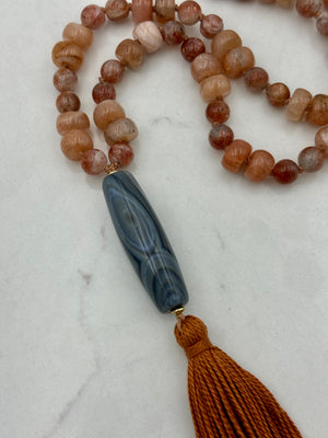 sunstone gemstone mala necklace |  radiant malas | handmade in boulder, colorado