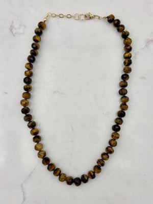 tiger's eye knotted gemstone necklace | radiant malas | handmade in boulder, colorado