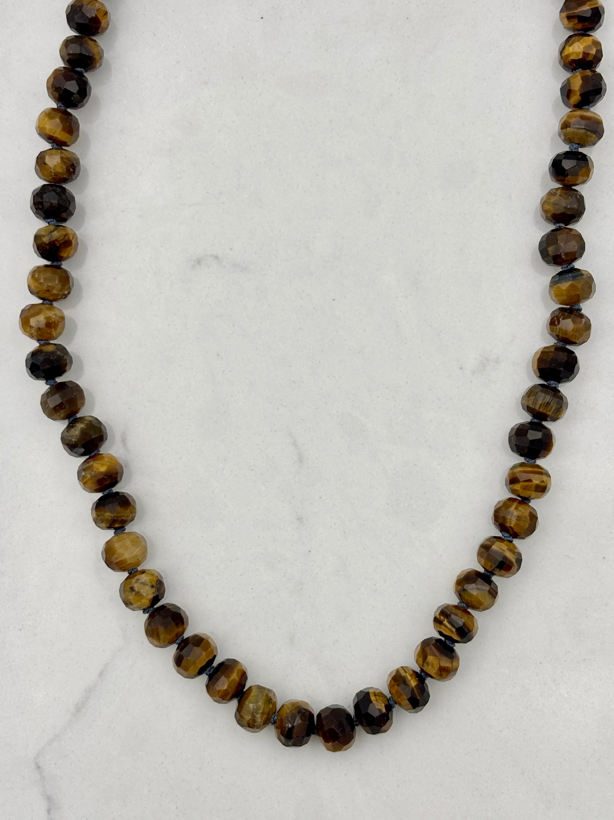 tiger's eye knotted gemstone necklace | radiant malas | handmade in boulder, colorado