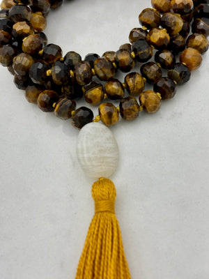 tiger's eye crystal mala necklace | radiant malas | handmade in boulder, colorado