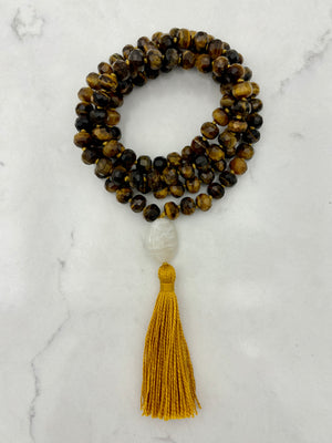 tiger's eye crystal mala necklace | radiant malas | handmade in boulder, colorado