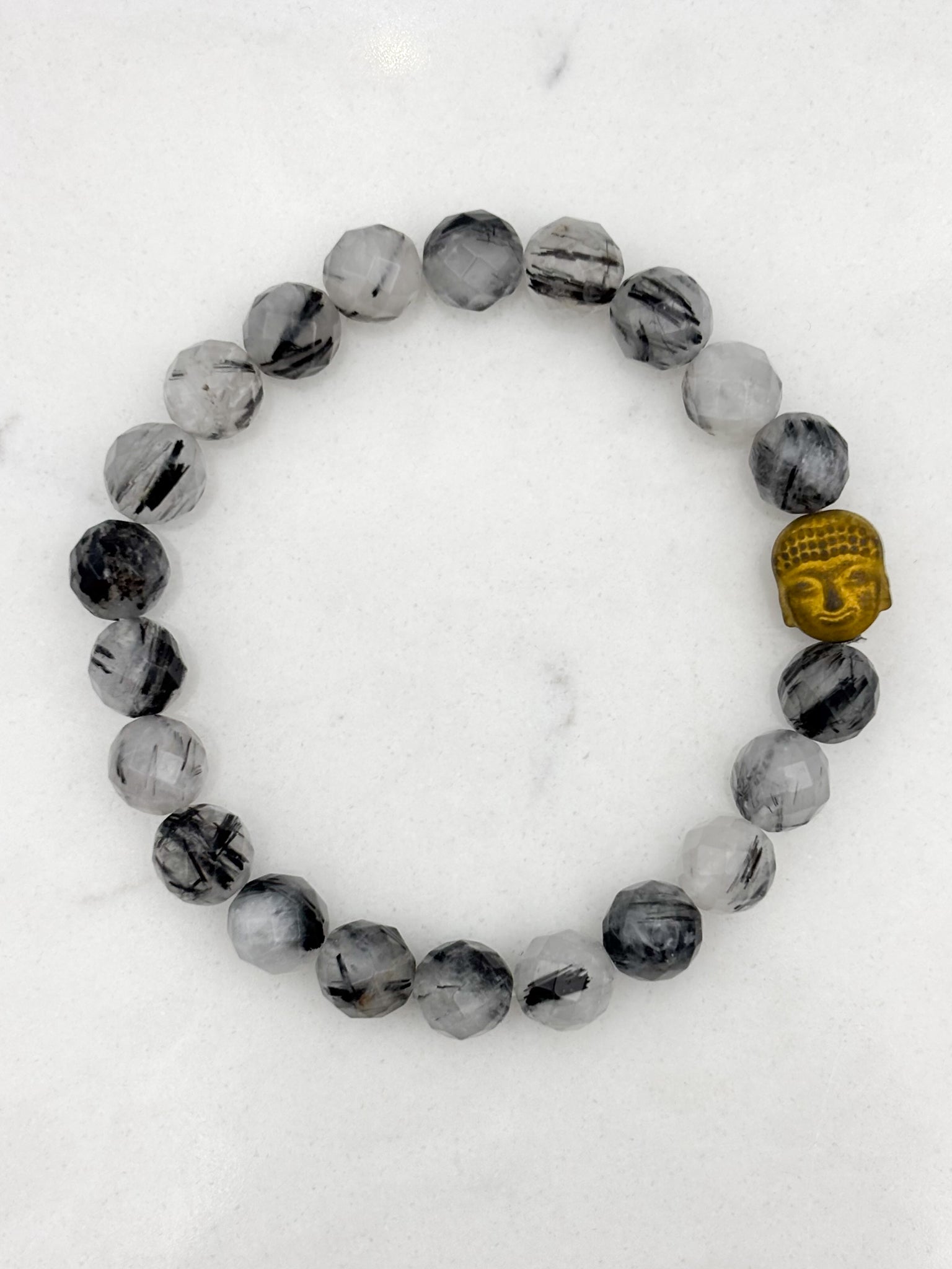 black tourmalinated quartz gemstone mala necklace | radiant malas | handmade in boulder, colorado
