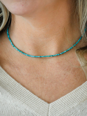 Turquoise 16" tiny intentions gemstone necklace | radiant malas | handmade in boulder, colorado