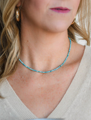 Turquoise 16" tiny intentions gemstone necklace