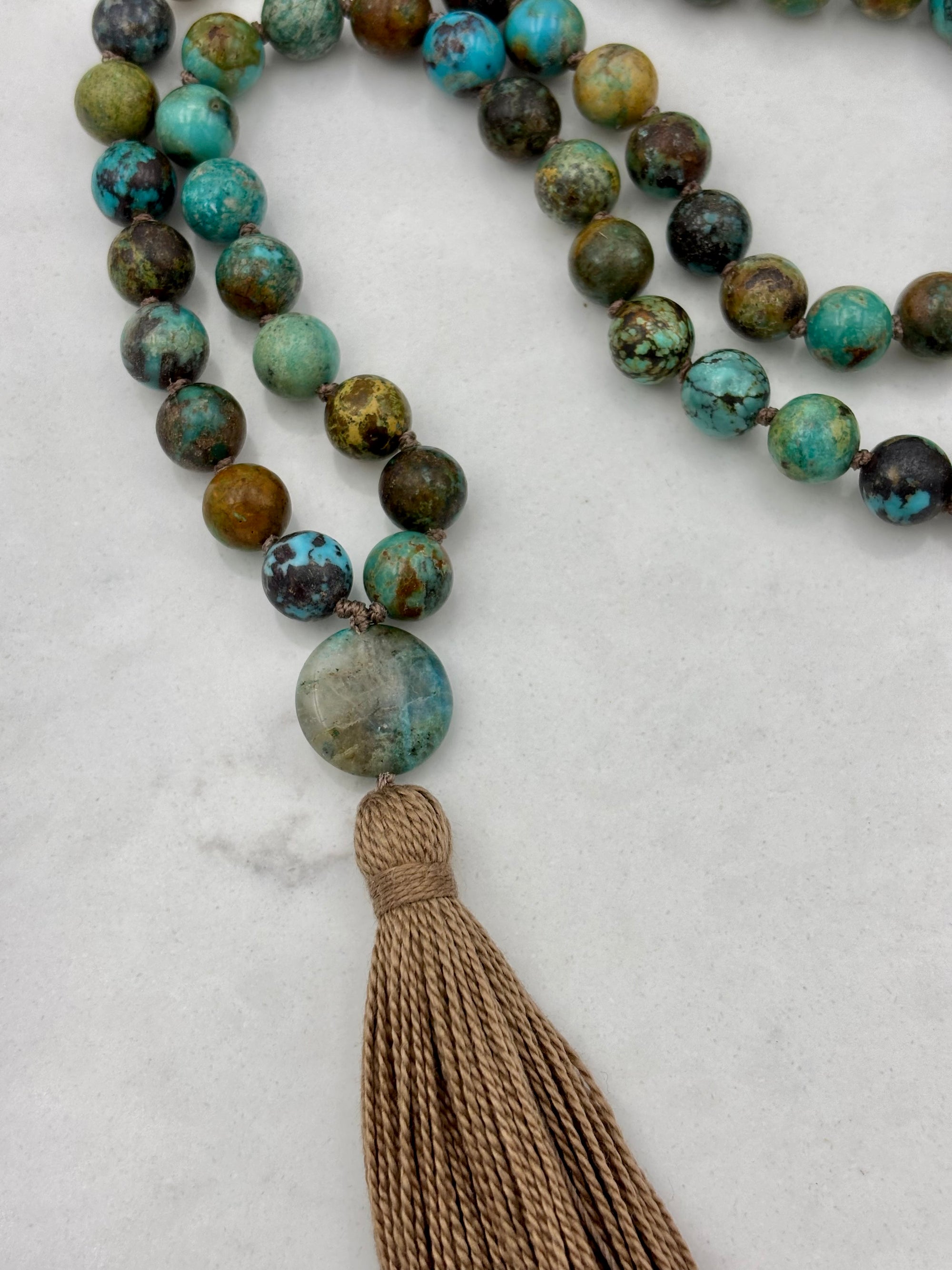 Turquoise gemstone mala | radiant malas | handmade in boulder, colorado