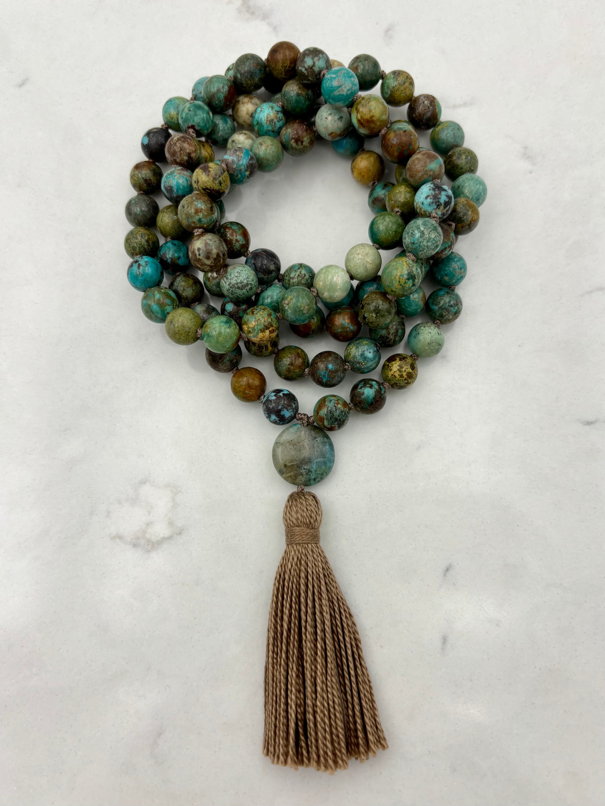 Turquoise gemstone mala | radiant malas | handmade in boulder, colorado