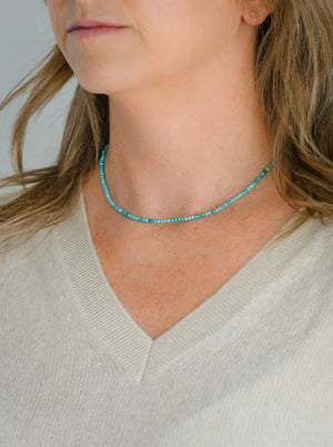 Turquoise 16" tiny intentions gemstone necklace