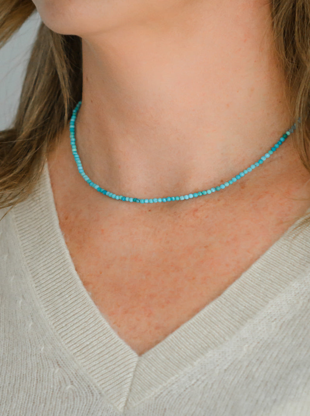 Turquoise 16" tiny intentions gemstone necklace