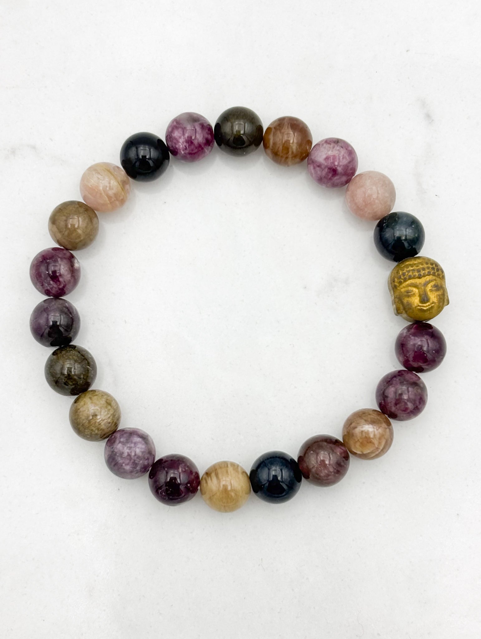watermelon tourmaline gemstone bracelet | radiant malas | handmade in boulder, colorado