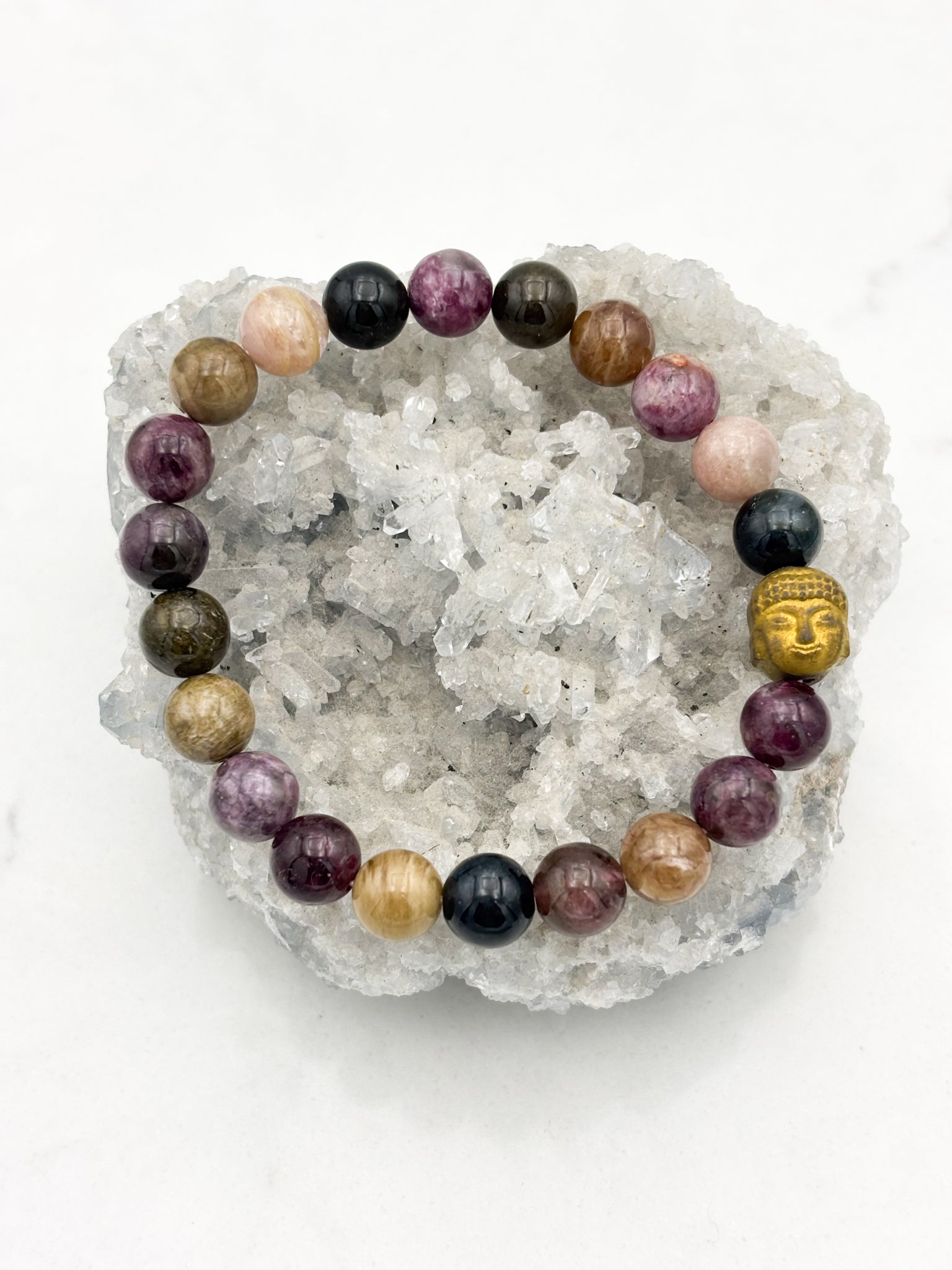 watermelon tourmaline gemstone bracelet | radiant malas | handmade in boulder, colorado