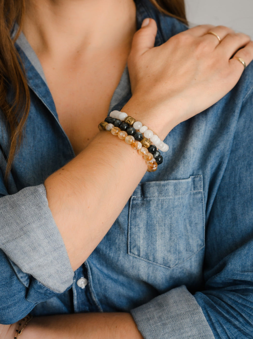 kyanite gemstone bracelet | radiant malas | handmade in boulder, colorado