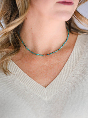 Turquoise 16" tiny intentions gemstone necklace