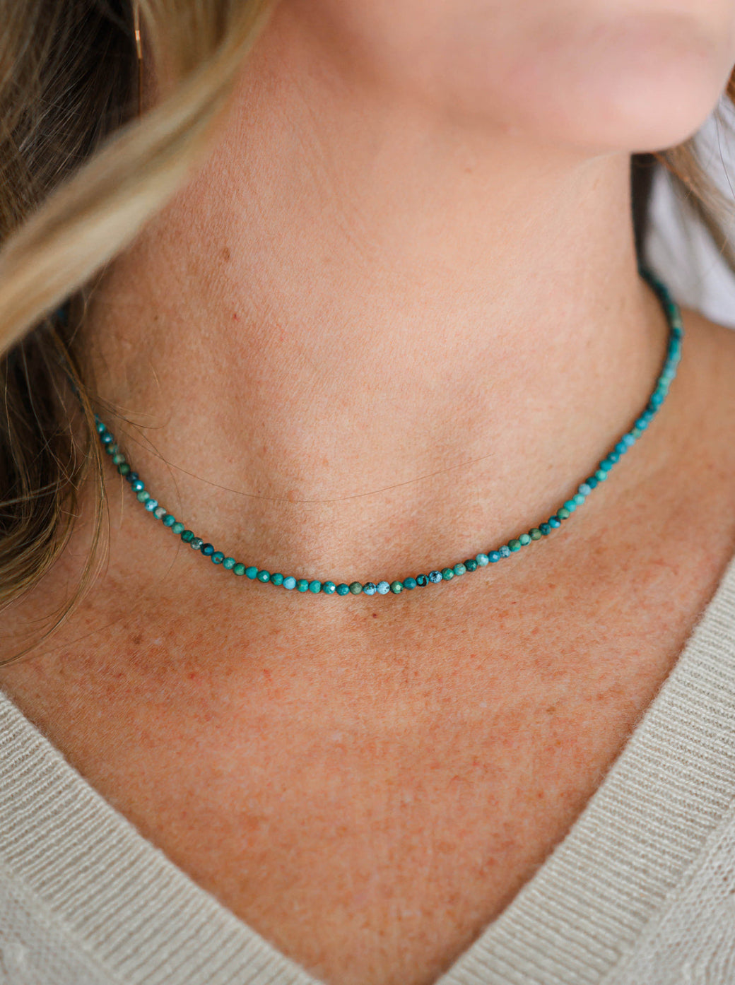 Turquoise 16" tiny intentions gemstone necklace